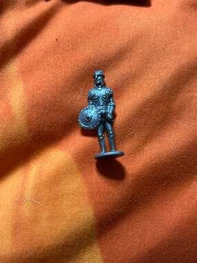 Vintage Spoontiques Pewter Knight Miniature Figurine with Round Shield